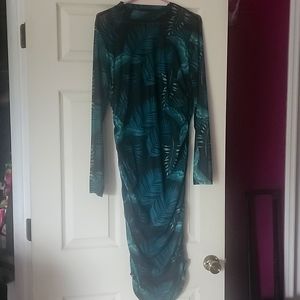 SOLD Green Floral Sheer Dress